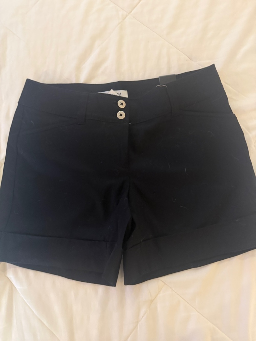 White House Black Market Black Stretch Cuffed Bermuda Shorts